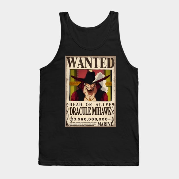 NEW BOUNTY WANTED DRACULE MIHAWK' Tank Top by mugiwarastore77